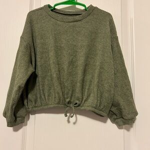 Old Navy | Olive Green Ribbed Drawstring Sweatshirt